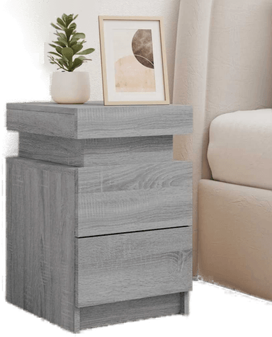 Vidaxl Nattbord med LED grå sonoma