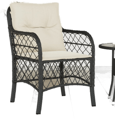 Vidaxl Hagestoler med puter 2 stk svart