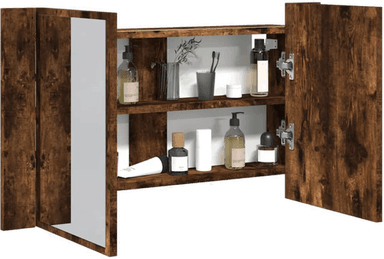 Vidaxl LED-speilskap røkt eik 80 cm