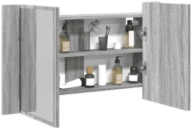 Vidaxl LED-speilskap grå sonoma 80 cm