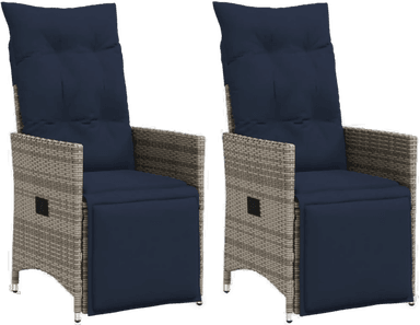Vidaxl Hagestoler med puter 2 stk grå