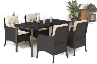 Vidaxl Hagespisegruppe 5 deler svart