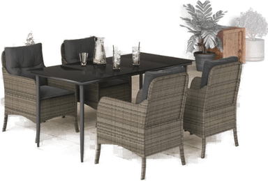 Vidaxl Hagespisegruppe 5 deler grå