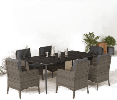 Vidaxl Hagespisegruppe 7 deler grå