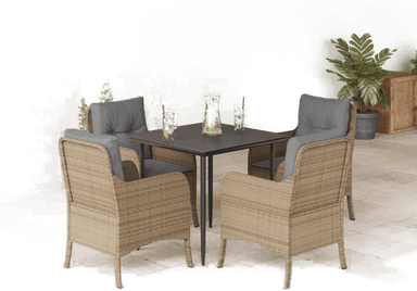 Vidaxl Hagespisegruppe 5 deler beige