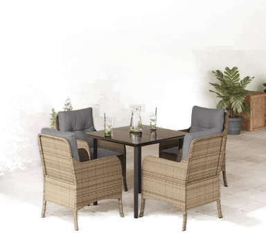 Vidaxl Hagespisegruppe 5 deler beige