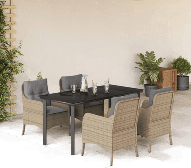 Vidaxl Hagespisegruppe 5 deler beige