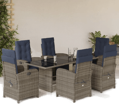 Vidaxl Hagespisegruppe 7 deler grå