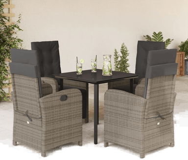 Vidaxl Hagespisegruppe 5 deler grå