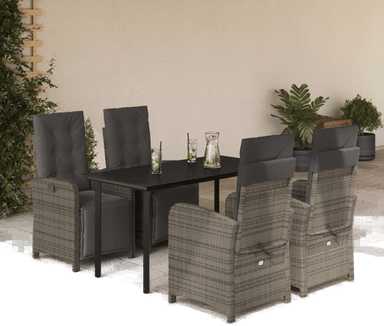 Vidaxl Hagespisegruppe 5 deler grå