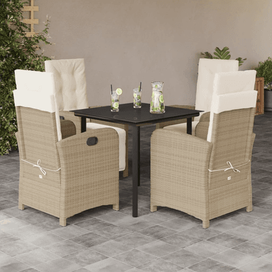 Vidaxl Hagespisegruppe 5 deler beige
