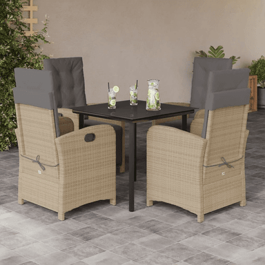 Vidaxl Hagespisegruppe 5 deler beige