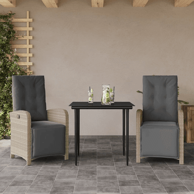 Vidaxl Bistrosett 3 deler lysegrå