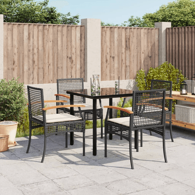 Vidaxl Hagespisegruppe 5 deler svart