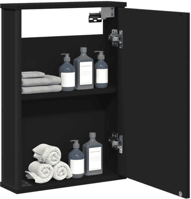 Vidaxl Speilskap svart 42x12x60 cm