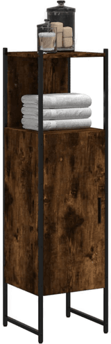 Vidaxl Baderomsskap røkt eik 33x33x120,5 cm