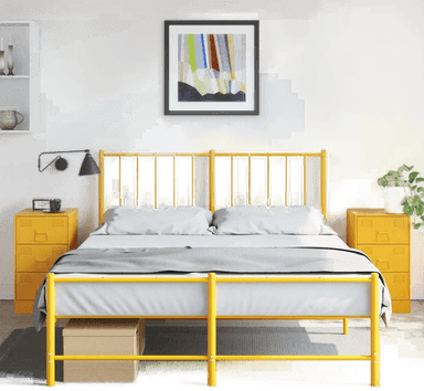 Vidaxl Nattbord 2 stk sennepsgul 34,5 x 39 x 62 cm