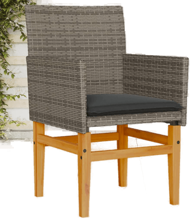 Vidaxl Hagestoler med puter 2 stk grå