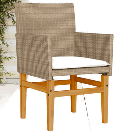 Vidaxl Hagestoler med puter 2 stk beige