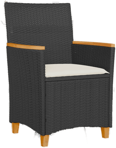 Vidaxl Hagestoler med puter 2 stk svart