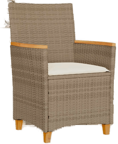 Vidaxl Hagestoler med puter 2 stk beige