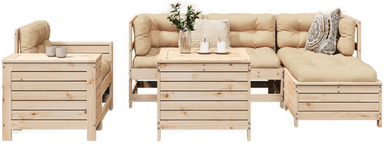 Vidaxl Hagesofasett 7 deler