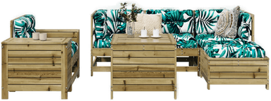 Vidaxl Hagesofasett 7 deler