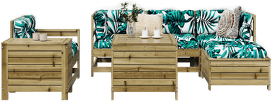 Vidaxl Hagesofasett 7 deler