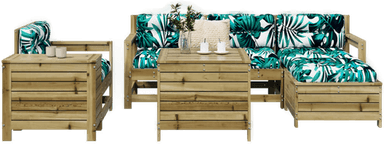 Vidaxl Hagesofasett 7 deler