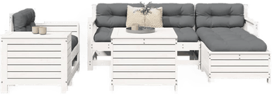 Vidaxl Hagesofasett 7 deler hvit