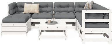Vidaxl Hagesofasett 8 deler hvit