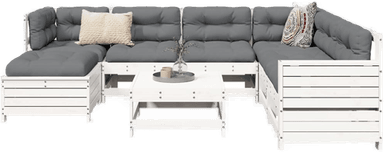 Vidaxl Hagesofasett 8 deler hvit