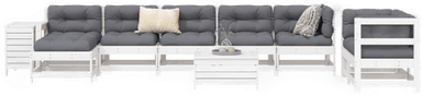 Vidaxl Hagesofasett 10 deler hvit