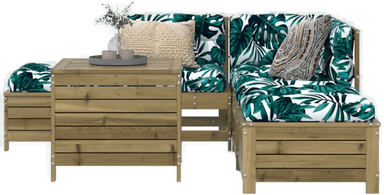 Vidaxl Hagesofasett 6 deler