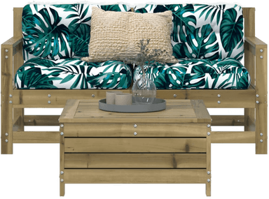 Vidaxl Hagesofasett 3 deler