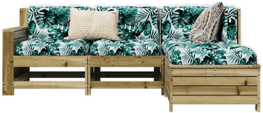 Vidaxl Hagesofasett 4 deler