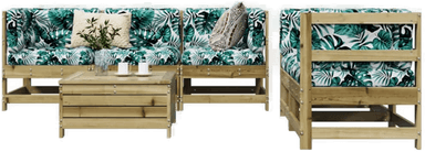 Vidaxl Hagesofasett 6 deler