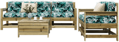 Vidaxl Hagesofasett 6 deler