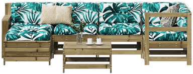 Vidaxl Hagesofasett 7 deler