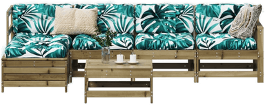 Vidaxl Hagesofasett 6 deler