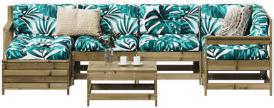 Vidaxl Hagesofasett 7 deler