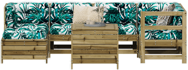 Vidaxl Hagesofasett 7 deler