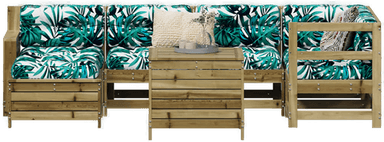 Vidaxl Hagesofasett 7 deler