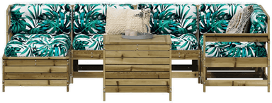 Vidaxl Hagesofasett 7 deler