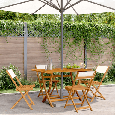 Vidaxl Sammenleggbare hagestoler 4 stk kremhvit