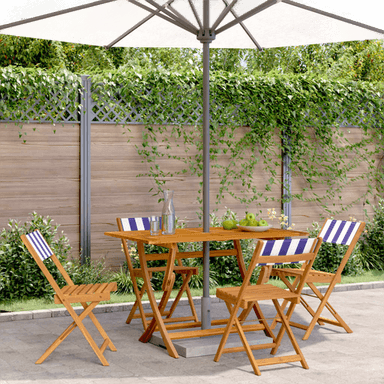 Vidaxl Sammenleggbare hagestoler 4 stk blå og hvit