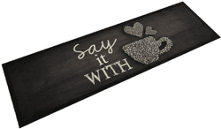 Vidaxl Kjøkkenteppe Cup svart 45x150 cm