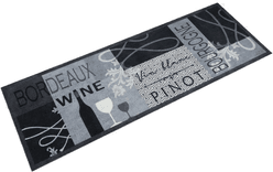 Vidaxl Kjøkkenteppe Wine grå 60x180 cm