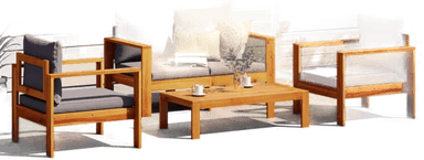 Vidaxl Hagesofasett 4 deler