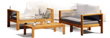 Vidaxl Hagesofasett 3 deler